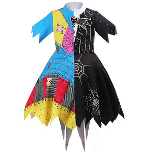Colores Surtidos Halloween Sally Dress Deluxe Irregular Niñas Disfraz Pesadilla Antes de Navidad para Niños Disfraces - Product Image 1