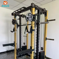 Dinuo Machine Smith Tout-en-un et Power Rack 500 kg, avec Barre de guidage solide de 19 mm et Poulie en aluminium de 90 mm, Crossover multifonctionnel
