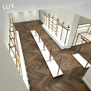 LUX - Design d'intérieur de boutique de robes de mariée haut de gamme pour femmes - Mobilier personnalisé pour salle d'exposition de robes de mariée - Étagères de présentation de vêtements de luxe - Product Image 2