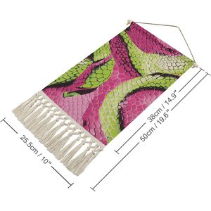 Décoration murale abstraite bohème en peau de serpent, tissu en coton et lin, tableau suspendu, motif à franges, décoration murale, affiches chinoises - Product Image 2