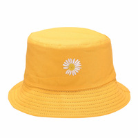 Topi nelayan bunga aster kecil baru untuk pria wanita topi baskom Denim dua sisi trendi jalanan untuk bordir 3D musim semi musim panas