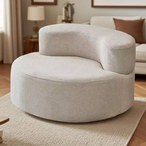 Fauteuil rond en forme de noix de cajou créatif, salon, réception, moulage monobloc, éponge, compression sous vide, canapés de salon - Product Image 5