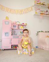 Jouet en bois Cuisine pour enfants avec nourriture de jeu et casseroles et poêles