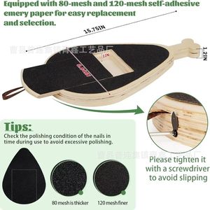 Solid Wood Bone Shaped Dog Nail <b>File</b> With Pull Out <b>Box</b> Handheld Pet Grooming Tool For Dogs Non Slip Wear Resistant Scratching - Product Image 4