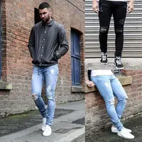 Hoge Kwaliteit Hot Koop Fashion Stretch Katoen Hip Hop Streetwear Mannen Skinny Jeans Broek Voor Mannen