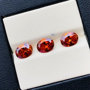 Piedra preciosa suelta facetada granate naranja Hessonite con piedra natural de Zirconia cúbica para la fabricación de joyas gema única - Product Image 2