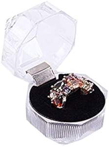 Cajas de regalo de anillo de cristal transparente grueso, caja de almacenamiento de pendientes, organizador de joyas acrílicas - Product Image 3