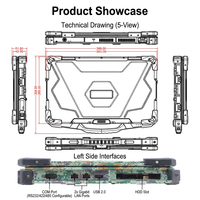 AICSHTER Laptop Industriale Robusto da 15,6 Pollici / Terminale di Comando Mobile per Veicoli Intel I7-11390H IGP Nuovo SSD UE Pannello IPS