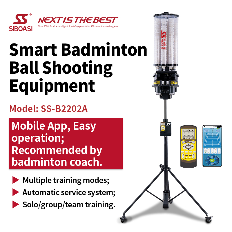 B2202A SIBOASI Good Price of China Manufacturer Badminton Ball Machine Badminton Serving Machine Badminton Shooting Machine