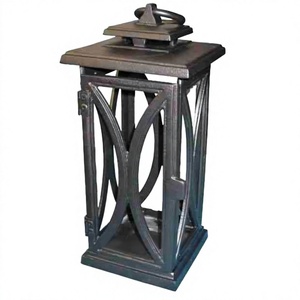 Farol de Hierro Fundido Rústico Hecho a Mano con Acabado Rústico para Navidad, Decoración de Jardín y Hogar, Portavelas Colgante con Diseño Troquelado - Product Image 1