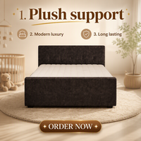 Ensemble de lit moderne européen avec sommier tapissé en tissu, base de lit continentale avec tête de lit capitonnée / sommier sur mesure pour hôtel
