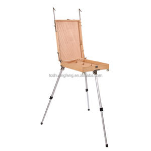 Chevalet pliable portable avec boîte en bois intégrée, table <span class=keywords><strong>de</strong></span> peinture pour artistes, trépied, boîte <span class=keywords><strong>de</strong></span> peinture à l'huile, valise, fournitures artistiques - Product Image 1