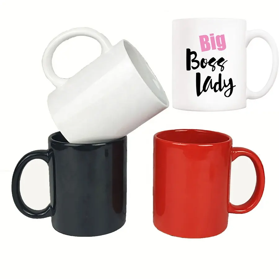 travel mug Sublimation custom logo print 11oz simple white coffee cups ceramic mug white to sublimate