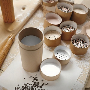 Tube en carton rond biodégradable avec logo personnalisé imprimé, emballage en tube de papier pour sel, sucre, poivre, assaisonnements de cuisine - Product Image 2