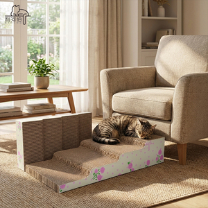 Vente en gros d'usine, <span class=keywords><strong>griffoir</strong></span> pour <span class=keywords><strong>chat</strong></span> en papier ondulé personnalisé de luxe, meubles pour animaux de compagnie respectueux de l'environnement - Product Image 1