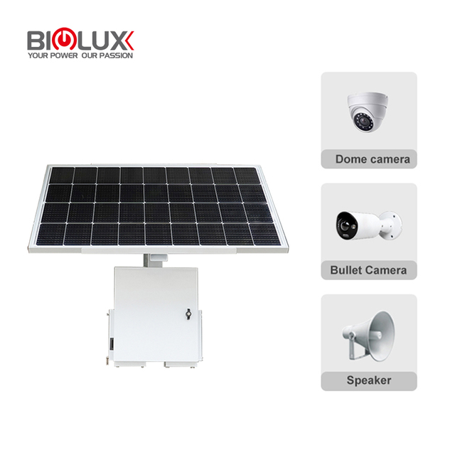 HiTOP 200W Solar-powered CCTV Unit with 1280Wh LFP Battery Surveillance System Pole-Mounted CCTV Box for Remote Site