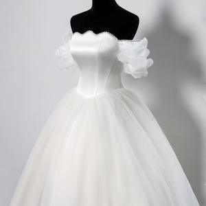 2023 Vestido De Novia Al Por Mayor Vestido De Boda De satén Casamento vestidos De invitados De boda señoras mujeres Vestido De novia sencillo - Product Image 4