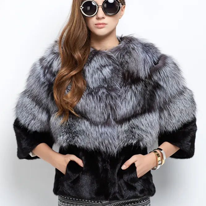Trung quốc Giá Thấp Silver Fox Piga Toàn Bộ Mink Coat Toàn Bộ Da