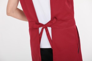 <span class=keywords><strong>Delantal</strong></span> Impermeable Ecológico de Algodón <span class=keywords><strong>Fucsia</strong></span> para Mujer, con Tirantes Cruzados en la Espalda y Abertura en las Piernas, sin Mangas, para Restaurantes y Salones de Belleza - Product Image 6