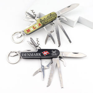 Venta al por mayor Logotipo de recuerdo personalizado cuchillo de camping multiherramienta propósito de acero inoxidable metal artesanía cuchillo de bolsillo - Product Image 6