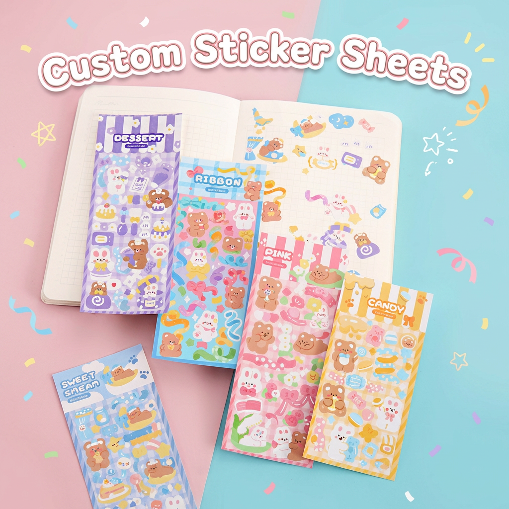 Wholesale Custom Cute Cartoon Decorative Clear Stickers Durable Waterproof Eco-Friendly Custom Company Logo For Promotional