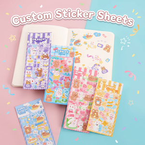 Autocollants décoratifs transparents personnalisés en gros, mignons et de dessin animé, durables, imperméables, écologiques, logo d'entreprise personnalisé pour la promotion - Product Image 1