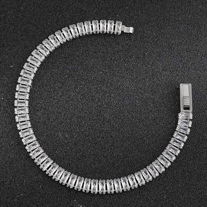 Bracelet Chaîne Tennis Détachable Unisexe Zhaoxiang - Acier Inoxydable Incrusté de Cristaux/Strass Géométrique Tendance - Product Image 3