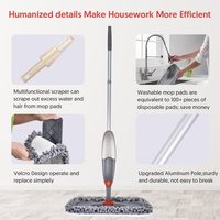 CF Household Commercial Magic Flat Mop Set 3 Microfiber Mop Heads with 635ml Bottle Spray for Spin Mop Cleaning Floor