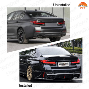 Sợi Carbon D Phong Cách LED Ánh Sáng Phía Sau Khuếch Tán 2017 2020 Phía Sau Bumper Khuếch Tán Cho BMW 5 Series G30 G38 F90 M5 - Product Image 2