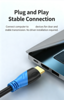 Câble 1M 2M 2.0 haute vitesse, connecteur de cordon haute définition 4K 60Hz, adaptateur pour ordinateur, moniteur, téléviseur, projecteur, console de jeu