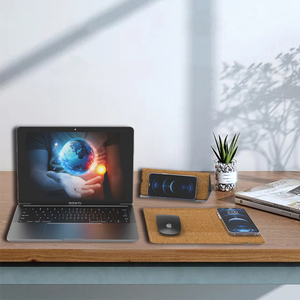 แผ่นรองเมาส์วัสดุไม้ก๊อกพร้อมที่ชาร์จไร้สาย 10W สำหรับของขวัญส่งเสริมการขายยอดนิยมปี 2026 ชาร์จเร็ว 10W - Product Image 3