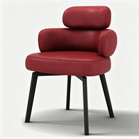 Chaise de salle à manger pivotante moderne à 360° avec fonction de réinitialisation automatique, revêtement en cuir écologique, coussin à ressorts, pieds en acier carbone