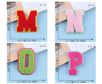 Patchs de lettres en Chenille multicolores, 1 pièce, pour serviette, alphabet et vêtements de broderie, offre spéciale