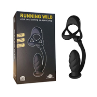 Anneau vibrant de bien-être rechargeable en silicone à double moteur Running Wild, étanche IPX7, triple stimulation, 10 modes de vibration