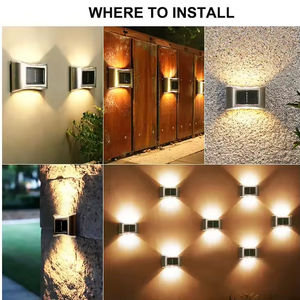 Lampe murale LED solaire en acier inoxydable pour extérieur avec lumière du jour 6000K, étanche pour l'éclairage nocturne du jardin, durée de vie de 50 000 heures - Product Image 6