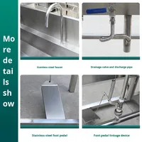 Edelstahl-Fußpedal-Hand waschbecken für Desinfektion becken für Lebensmittel hersteller in Lebensmittel fabriken und Küchen