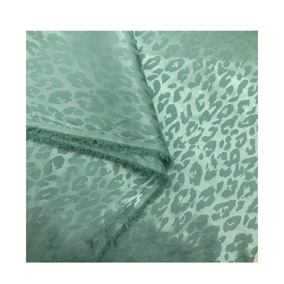 Leopard Pattern Jacquard satin vải hai cách căng thoải mái thời trang áo vải