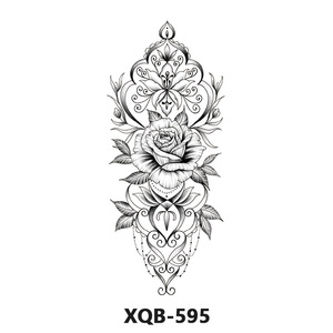 Tatuajes Temporales de Flores Negras a Prueba de Agua, Diseños de Tatuajes Falsos para Piernas y Brazos, Pegatinas de Tatuajes Temporales para Chicas y Mujeres - Product Image 5