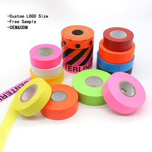 Ruban de marquage <span class=keywords><strong>bleu</strong></span> durable résistant aux intempéries, ruban PVC non adhésif fluorescent rose, vert, jaune pour la topographie et la foresterie - Product Image 2