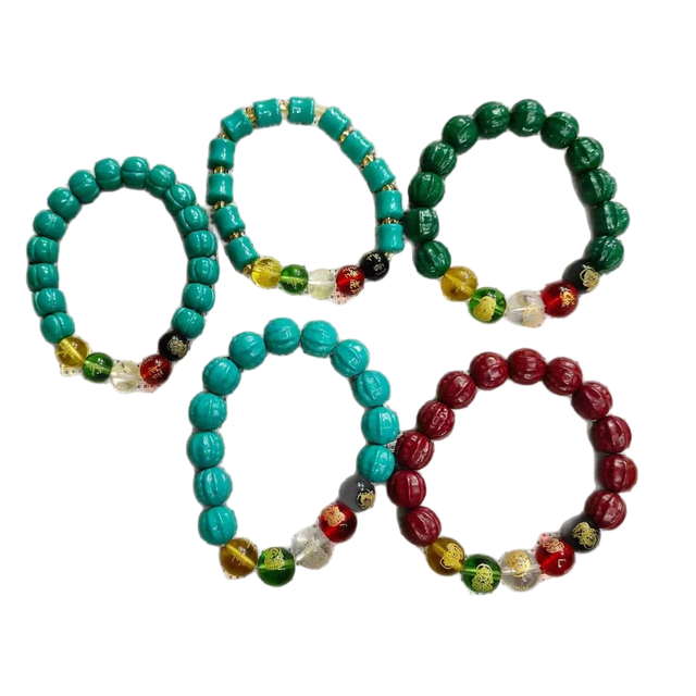 Natural Stone Turquoise Crystal Beads Bracelets Handmade 8 10 12mm Turquoise Beaded Bracelet