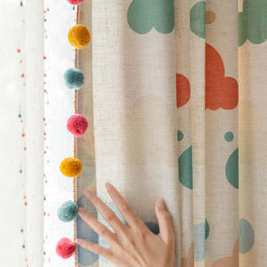 <span class=keywords><strong>Tende</strong></span> Oscuranti Moderne per Bambini in Stile Crema Stampato per Soggiorno <span class=keywords><strong>Tende</strong></span> Trasparenti a Pacchetto per Portafinestra 100% Poliestere Personalizzabili - Product Image 6