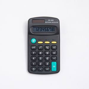 Calculatrice électronique Kk-402, alimentée par énergie solaire, mini, portable, noire, en ABS, avec impression de logo - Product Image 2