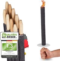 Torche à cire pour l'extérieur, 60 minutes d'autonomie, pour le camping et les pique-niques, lampe torche à la paraffine avec poignée en bois