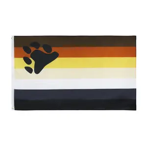 Mannelijke Mannen Behaarde Gay Bear Pride Vlag Internationale Beer Klauwen Brotherhood Regenboog Lgbt Banner Met Bear Paw Print