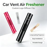 Diffuseur de parfum pour voiture en alliage d'aluminium, avec clip de fixation sur grille d'aération, conception personnalisée OEM, logo du fabricant fourni
