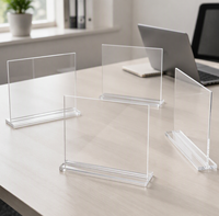 Support de menu double face en acrylique transparent pour table, présentoir de table transparent pour restaurant et bureau