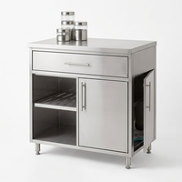 Armoire de rangement en acier inoxydable à 4 tiroirs avec dosseret, armoire de cuisine commerciale à quatre tiroirs avec dosseret, antirouille