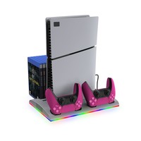 Support de refroidissement multifonctionnel compatible Southwind pour Slim, station de charge double pour manettes, support de rangement pour casque, en ABS