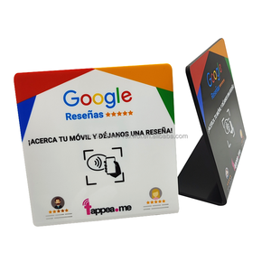 NFC Google Review Stand 13.56MHz Iso 14443A การพิมพ์โลโก้ที่กำหนดเอง Google Review NFC อะ<span class=keywords><strong>ค</strong></span>ริลิ<span class=keywords><strong>ค</strong></span>ห้าดาว - Product Image 2