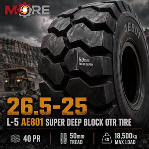 ยาง OTR ขนาด 26.5-25 รุ่น L5 AE801 40PR ลายดอกยางลึกพิเศษ สำหรับงานเหมือง ขุดดิน บดอัดหิน รถดันดิน รถบรรทุกหนัก - Product Image 4